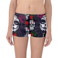 Mexican Skull Lady Reversible Boyleg Bikini Bottoms by snowwhitegirl