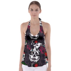 Mexican Skull Lady Babydoll Tankini Top by snowwhitegirl