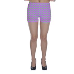 Pastel Mod Pink Green Circles Skinny Shorts