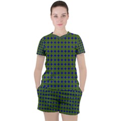 Mod Circles Green Blue Women s Tee And Shorts Set