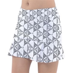 Black And White Pattern Tennis Skirt