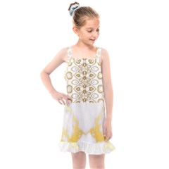 Ivory Marble  In Gold By Flipstylez Designs Kids  Overall Dress