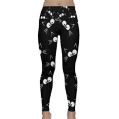 Cute Black Cat Pattern Lightweight Velour Classic Yoga Leggings