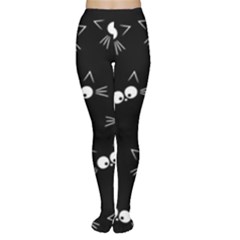 Cute Black Cat Pattern Tights by Valentinaart