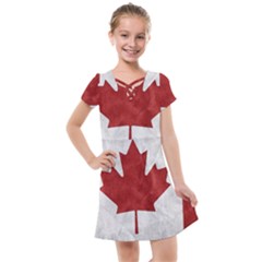 Canada Grunge Flag Kids  Cross Web Dress