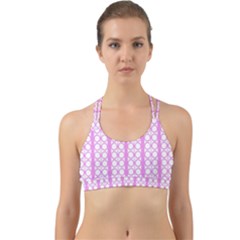 Circles Lines Light Pink White Pattern Back Web Sports Bra