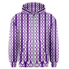 Circles Lines Purple White Modern Design Men s Zipper Hoodie by BrightVibesDesign