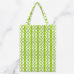 Circle Stripes Lime Green Modern Pattern Design Classic Tote Bag by BrightVibesDesign