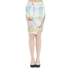 Hola Beaches 3391 Trimmed Midi Wrap Pencil Skirt by mattnz