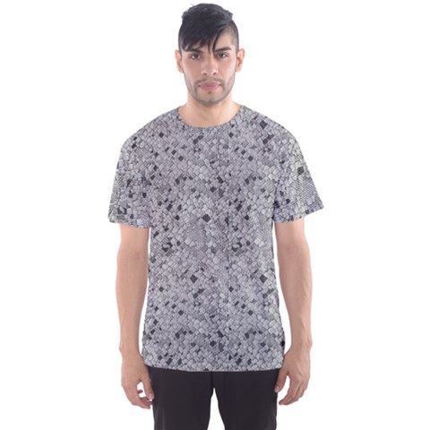 Cracked Texture Abstract Print Men s Sports Mesh Tee by dflcprints