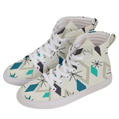 Atomic Era Diamonds (turquoise) Men s Hi-top Skate Sneakers by KayCordingly