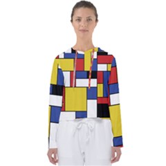 Mondrian Geometric Art Women s Slouchy Sweat by KayCordingly