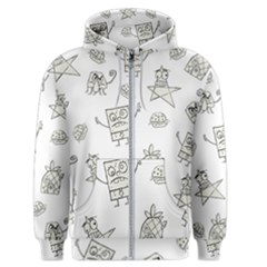 Doodle Bob Pattern Men s Zipper Hoodie by Valentinaart