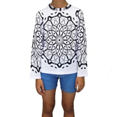 Textura Model Texture Design Lines Kids  Long Sleeve Swimwear by Simbadda