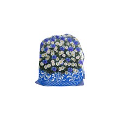 Marguerite Cornflower Vase Blossom Drawstring Pouch (xs)