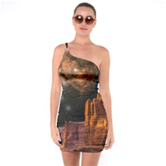 Geology Sand Stone Canyon One Soulder Bodycon Dress by Simbadda