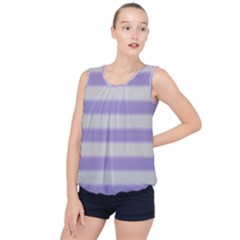 Bold Stripes Soft Purple Pattern Bubble Hem Chiffon Tank Top by BrightVibesDesign