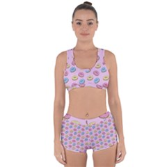 Donuts Pattern Racerback Boyleg Bikini Set by Valentinaart