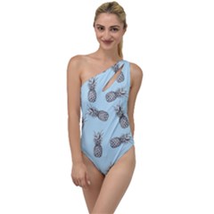 Pineapple Pattern To One Side Swimsuit