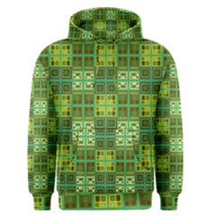 Mod Yellow Green Squares Pattern Men s Pullover Hoodie by BrightVibesDesign