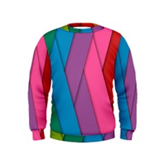 Abstract Background Colorful Strips Kids  Sweatshirt by Simbadda