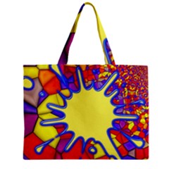 Embroidery Dab Color Spray Zipper Mini Tote Bag by Simbadda