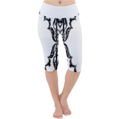 Holbein Antique Scroll Fruit Lightweight Velour Cropped Yoga Leggings