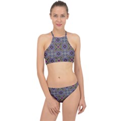 Vintage Abstract Unique Original Racer Front Bikini Set by Simbadda