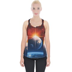 Earth Globe Planet Space Universe Piece Up Tank Top by Celenk