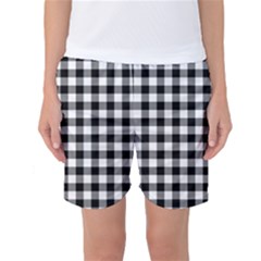 Check Pattern Black, White, Gray Women s Basketball Shorts by ChastityWhiteRose