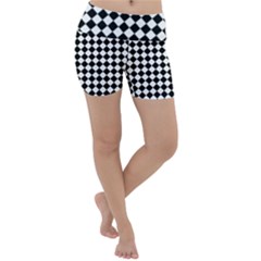 Chessboard 18x18 Rotated 45 40 Pixels Lightweight Velour Yoga Shorts