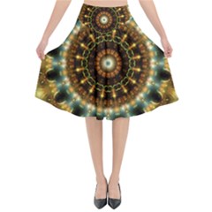 Pattern Abstract Background Art Flared Midi Skirt