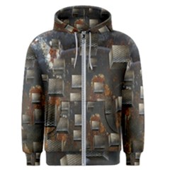 Background Metal Pattern Texture Men s Zipper Hoodie