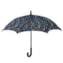 Peacock Pattern Close Up Plumage Hook Handle Umbrellas (Medium) View3