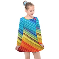 Rainbow Kids  Long Sleeve Dress by NSGLOBALDESIGNS2