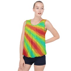 Graphic Kaleidoscope Geometric Bubble Hem Chiffon Tank Top