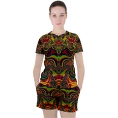 Fractal Art Artwork Design Women s Tee And Shorts Set