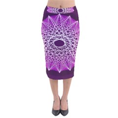 Mandala Mallow Circle Abstract Velvet Midi Pencil Skirt by Simbadda