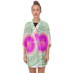 Flower Abstract Floral Half Sleeve Chiffon Kimono