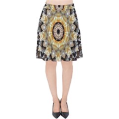 Abstract Art Texture Mandala Velvet High Waist Skirt