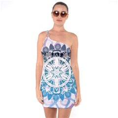 Mandalas Symmetry Meditation Round One Soulder Bodycon Dress by Simbadda