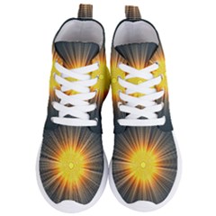Background Mandala Sun Rays Women s Lightweight High Top Sneakers by Simbadda