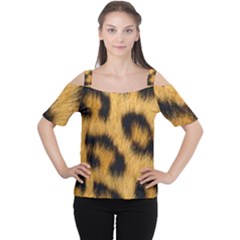 Animal Print Leopard Cutout Shoulder Tee