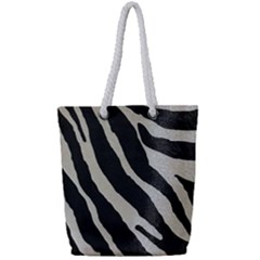 Zebra Print Full Print Rope Handle Tote (small) by NSGLOBALDESIGNS2