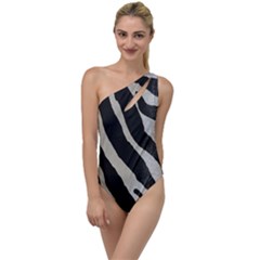 Zebra Print To One Side Swimsuit by NSGLOBALDESIGNS2