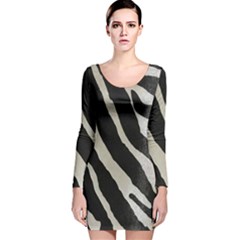 Zebra 2 Print Long Sleeve Velvet Bodycon Dress by NSGLOBALDESIGNS2