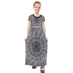 Sunflower Print Kids  Short Sleeve Maxi Dress by NSGLOBALDESIGNS2