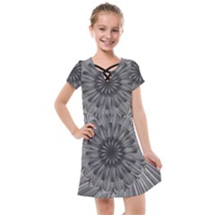 Sunflower Print Kids  Cross Web Dress by NSGLOBALDESIGNS2