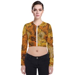 Yellow Zinnias Zip Up Bomber Jacket by bloomingvinedesign