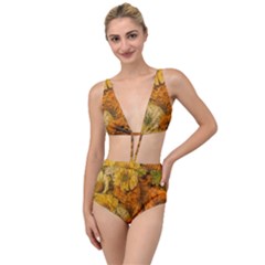 Yellow Zinnias Tied Up Two Piece Swimsuit by bloomingvinedesign